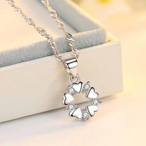 925 Silver Heart Circle Necklace